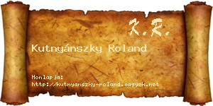 Kutnyánszky Roland névjegykártya
