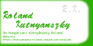 roland kutnyanszky business card